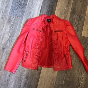 Red faux leather jacket- just in time for spring!